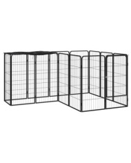 Parc pour chien 14panneaux Noir 50x100cm Acier enduit de poudre | Mobilier & Déco