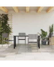 Ensemble à manger de jardin 5 pcs Gris Résine tressée | Mobilier & Déco