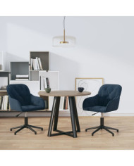 Chaises pivotantes à manger lot de 2 Bleu Velours | Mobilier & Déco