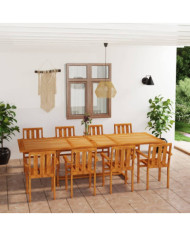 Ensemble à manger de jardin 9 pcs Bois de teck massif | Mobilier & Déco