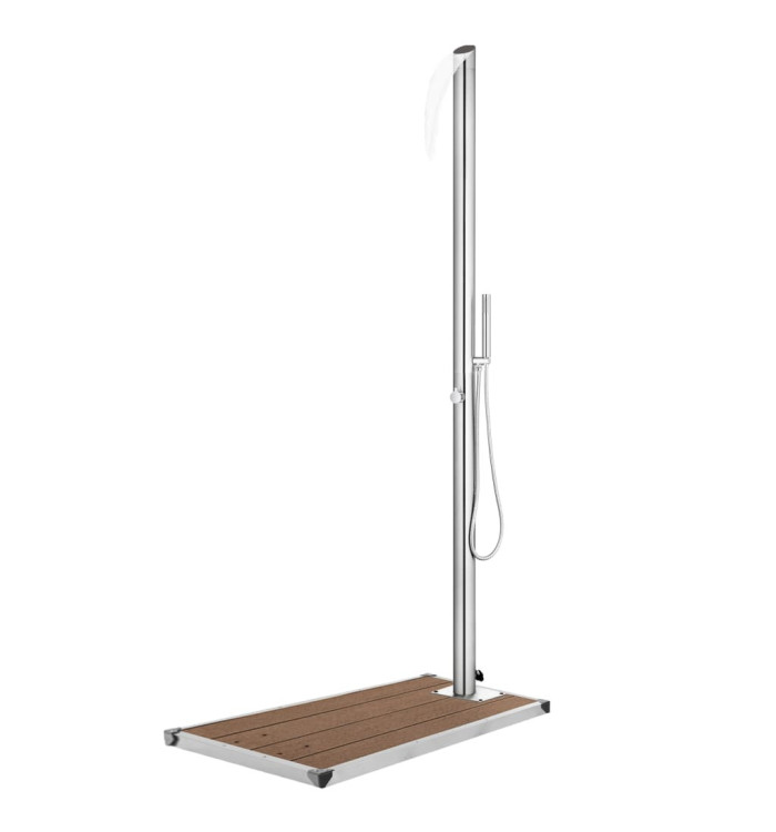 Douche de jardin avec base marron 225 cm Acier inoxydable | Mobilier & Déco