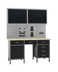 Établi avec 4 panneaux muraux et 2 armoires | Mobilier & Déco