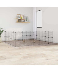 Cage animaux de compagnie à 52 panneaux et porte Noir 35x35 cm | Mobilier & Déco