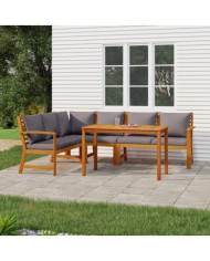 Ensemble à manger de jardin coussins 5 pcs Bois acacia | Mobilier & Déco