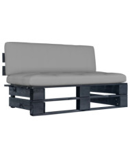Canapé central palette de jardin Noir Bois de pin imprégné | Mobilier & Déco