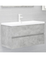 Armoire d'évier et lavabo intégré Gris béton Bois d'ingénierie | Mobilier & Déco