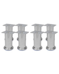 Pieds ronds de canapé 8 pcs Chrome 120 mm | Mobilier & Déco