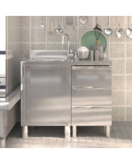 Armoires de cuisine commerciale 2 pcs Acier inoxydable | Mobilier & Déco