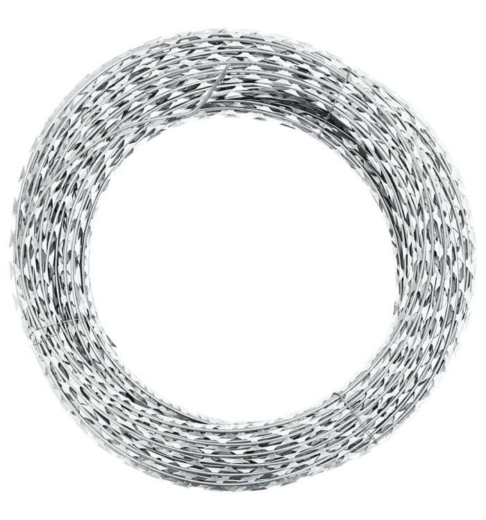 Fil de fer barbelé rouleau hélicoïdal acier galvanisé 60 m | Mobilier & Déco