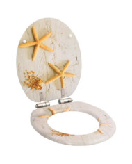 Siège WC MDF Couvercle à fermeture en douceur Étoile de mer | Mobilier & Déco