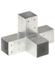 Connecteur de poteau Forme en X Métal galvanisé 71x71 mm | Mobilier & Déco