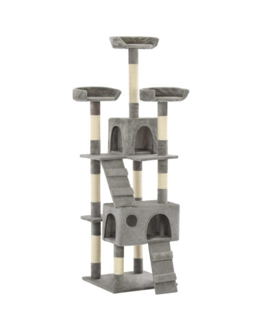 Arbre à chat avec griffoirs en sisal 170 cm Gris | Mobilier & Déco