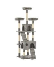 Arbre à chat avec griffoirs en sisal 170 cm Gris | Mobilier & Déco