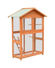 Cage à oiseaux Pin massif et bois de sapin 125,5x59,5x164 cm | Mobilier & Déco