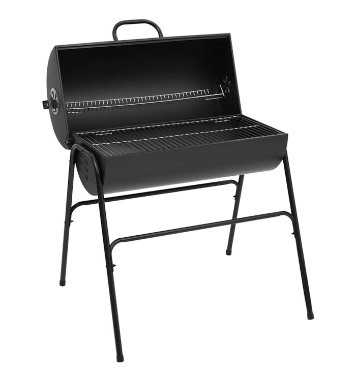 Gril à baril avec 2 grilles de cuisson Noir 80x95x90 cm Acier | Mobilier & Déco