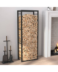 Portant de bois de chauffage Noir mat 50x28x132 cm Acier | Mobilier & Déco