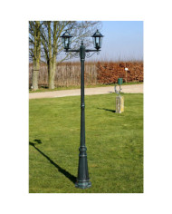 Lampadaire de jardin 2 bras 215 cm Vert foncé/Noir Aluminium | Mobilier & Déco