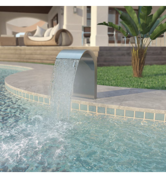 Fontaine d'étang Acier inoxydable 45 x 30 x 65 cm Argenté | Mobilier & Déco