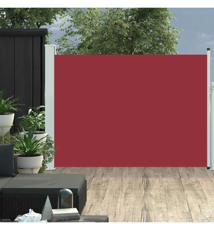 Auvent latéral rétractable de patio 100x500 cm Rouge | Mobilier & Déco