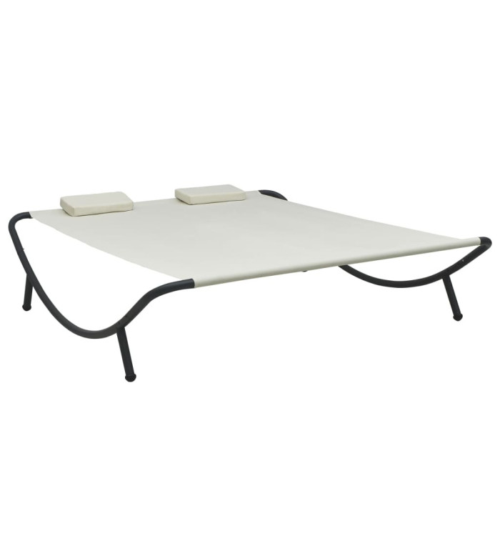 Chaise longue d'extérieur Tissu Crème | Mobilier & Déco
