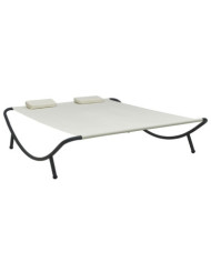 Chaise longue d'extérieur Tissu Crème | Mobilier & Déco