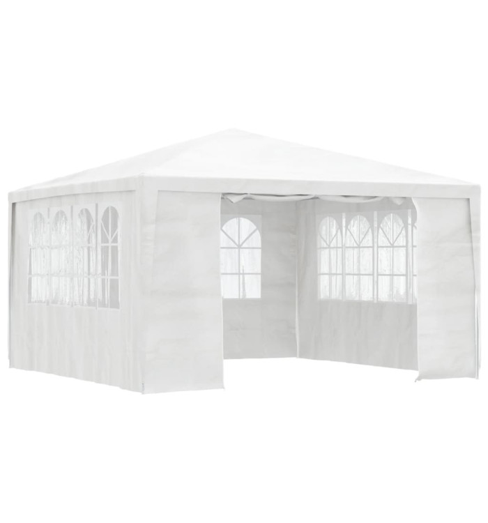 Tente de réception avec parois latérales 4x4 m Blanc 90 g/m² | Mobilier & Déco