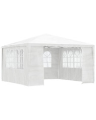 Tente de réception avec parois latérales 4x4 m Blanc 90 g/m² | Mobilier & Déco