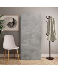 Armoire à chaussures Gris béton 80x35,5x180cm Bois d’ingénierie | Mobilier & Déco
