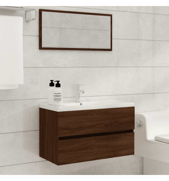 Ensemble de meubles de salle de bain 2 pcs Chêne marron | Mobilier & Déco