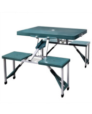 Ensemble de table pliable de camping avec 4 tabourets aluminium | Mobilier & Déco