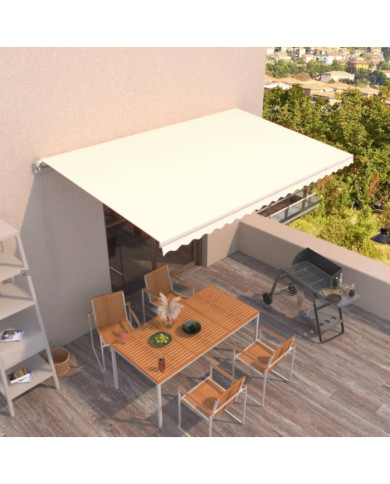 Auvent manuel rétractable 500x300 cm Crème | Mobilier & Déco