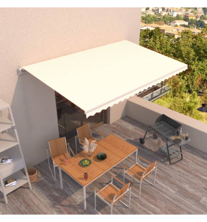 Auvent manuel rétractable 500x300 cm Crème | Mobilier & Déco