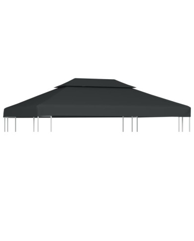 Toile de belvédère 2 niveaux 310 g/m² 4x3 m Anthracite | Mobilier & Déco