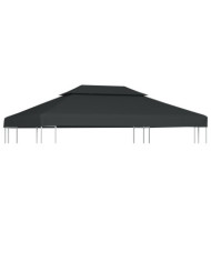 Toile de belvédère 2 niveaux 310 g/m² 4x3 m Anthracite | Mobilier & Déco