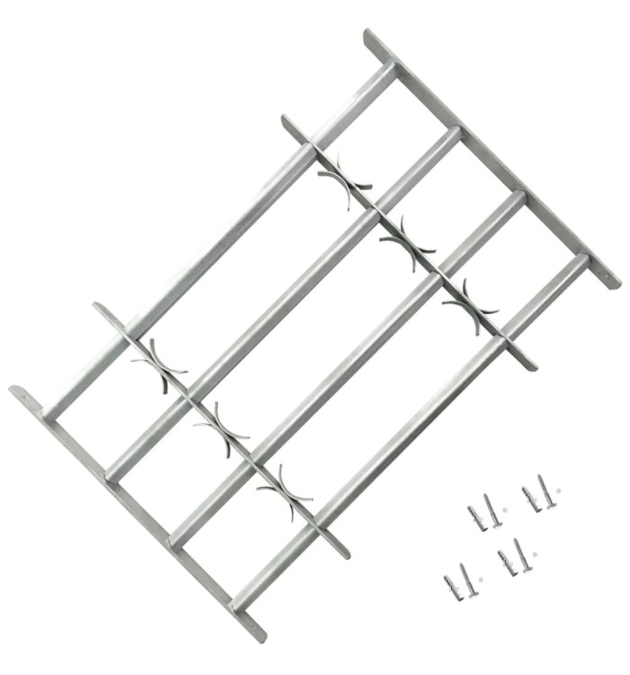 Grille réglable de sécurité de fenêtres et 4 barres 500-650 mm | Mobilier & Déco