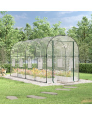 Serre Transparent 160x400x190 cm PVC et acier enduit de poudre | Mobilier & Déco