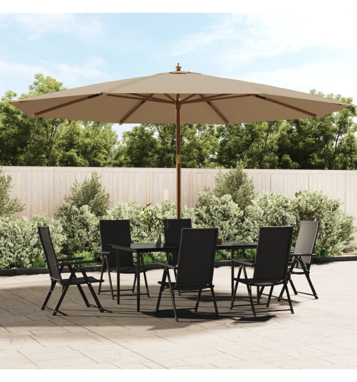 Parasol de jardin avec mât en bois taupe 400x273 cm | Mobilier & Déco