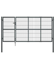 Portillon avec poteaux Acier 350 x 120 cm Anthracite | Mobilier & Déco