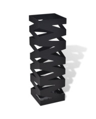 Porte-parapluie carré Noir Acier 48,5 cm | Mobilier & Déco