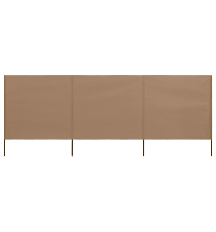 Paravent 3 panneaux Tissu 400 x 160 cm Taupe | Mobilier & Déco