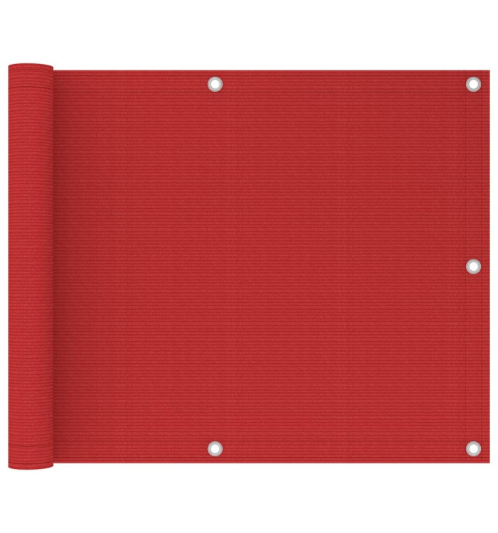 Écran de balcon Rouge 75x300 cm PEHD | Mobilier & Déco