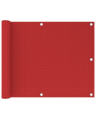 Écran de balcon Rouge 75x300 cm PEHD | Mobilier & Déco