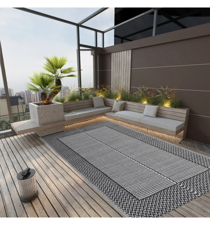 Tapis d'extérieur ARAKIL Noir 140x200 cm PP | Mobilier & Déco