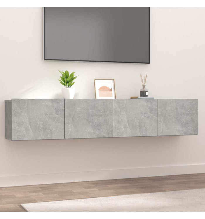 Meubles TV 2 pcs gris béton 80x30x30 cm bois d'ingénierie | Mobilier & Déco