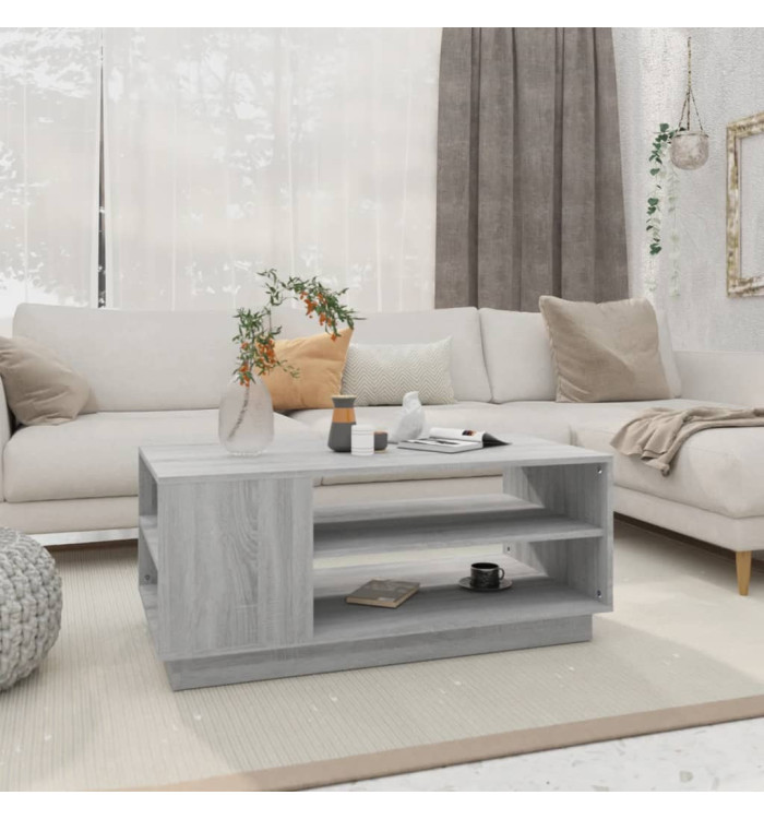Table basse sonoma gris 102x55x43 cm bois d'ingénierie | Mobilier & Déco