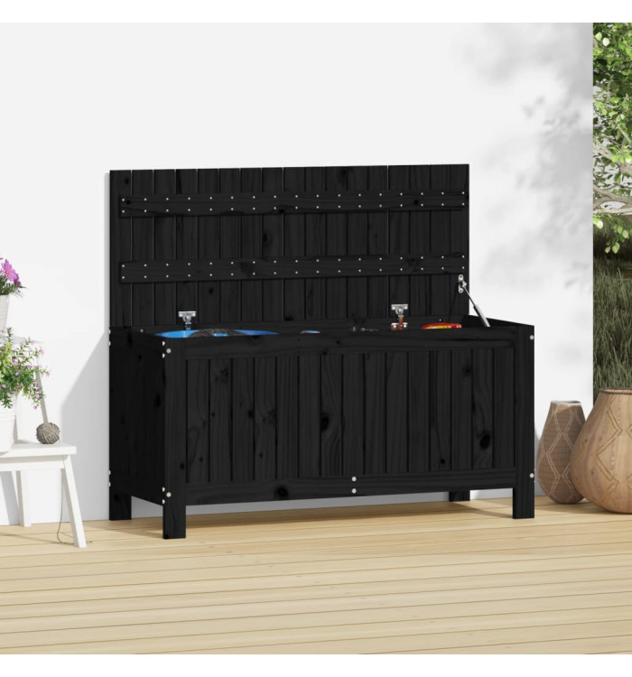 Boîte de rangement de jardin Noir 108x42,5x54cm Bois massif pin | Mobilier & Déco
