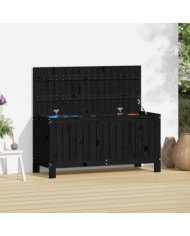 Boîte de rangement de jardin Noir 108x42,5x54cm Bois massif pin | Mobilier & Déco