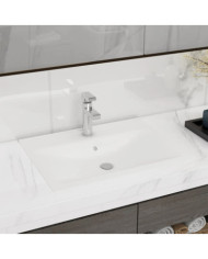 Lavabo avec trou de robinet Blanc mat 60x46 cm Céramique | Mobilier & Déco