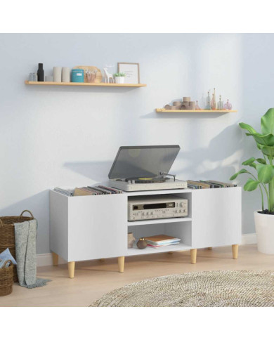 Armoire à disques blanc 121x38x48 cm bois d'ingénierie | Mobilier & Déco
