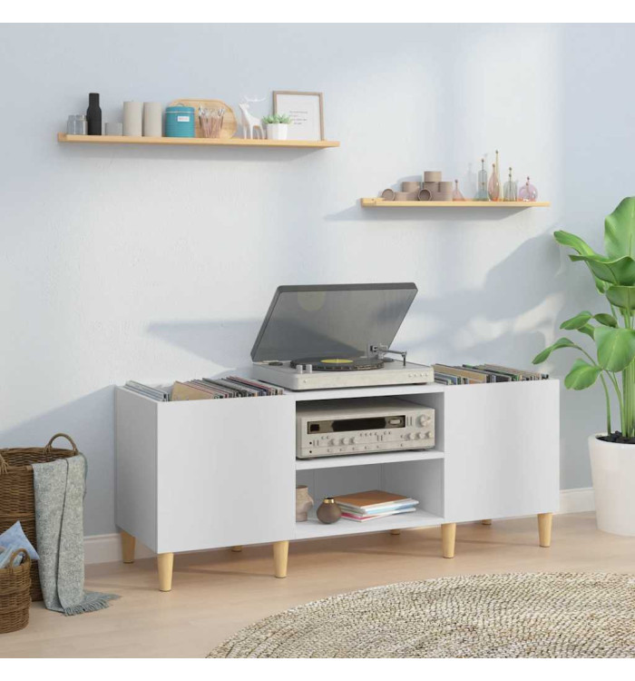 Armoire à disques blanc 121x38x48 cm bois d'ingénierie | Mobilier & Déco